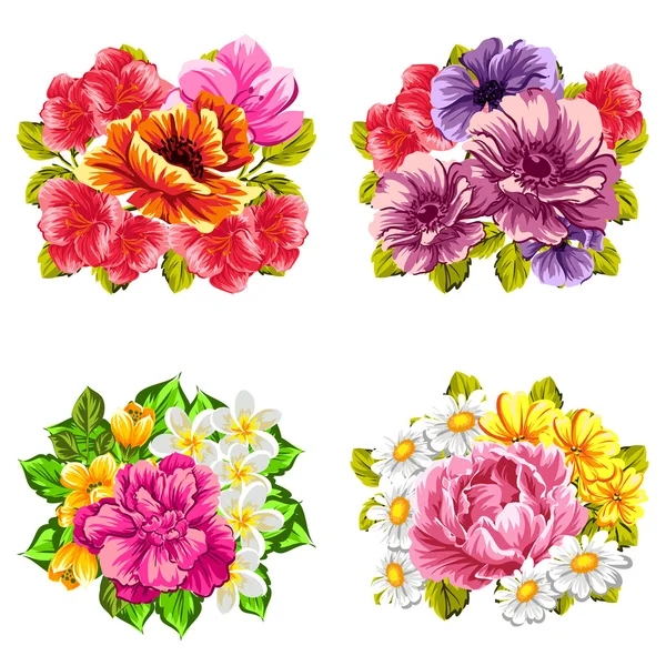 Mazzi di fiori set — Vettoriale Stock