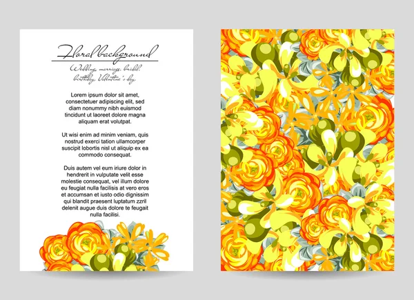 Modèle d'invitation florale — Image vectorielle