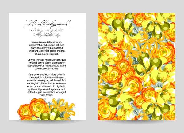 Plantilla de invitación floral — Vector de stock