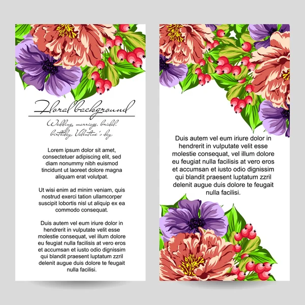 Template voor bloemuitnodiging — Stockvector