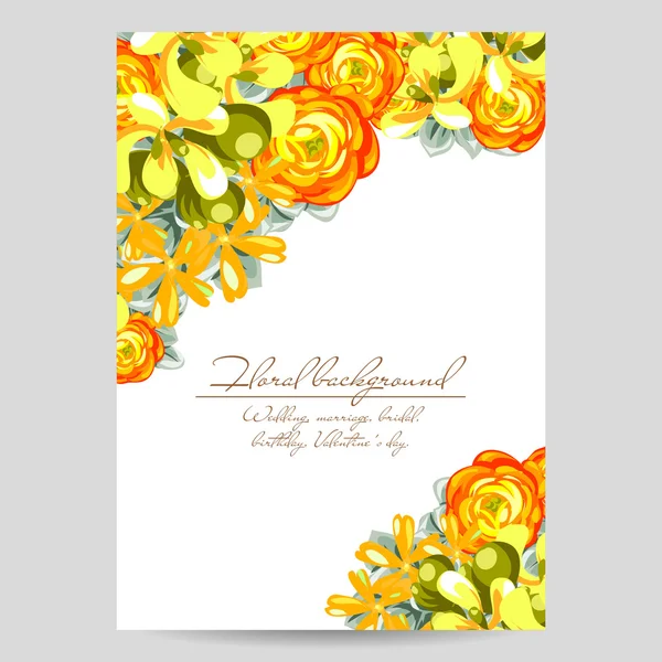 Plantilla de invitación floral — Vector de stock