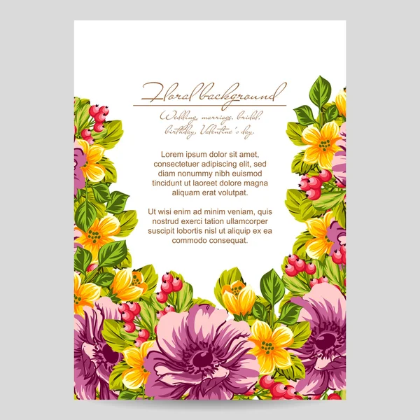 Floral invitation template — Stock Vector