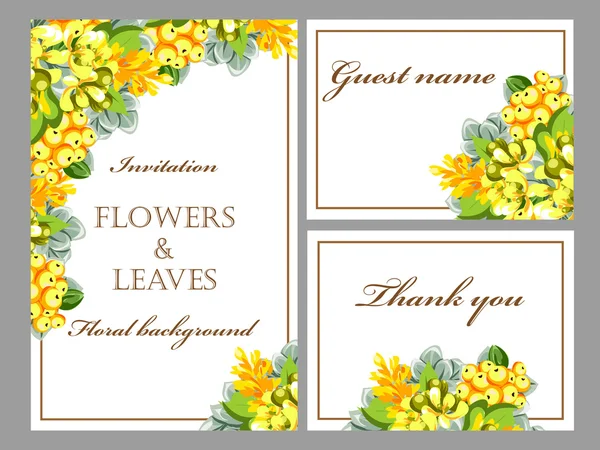 Modèle d'invitation florale — Image vectorielle