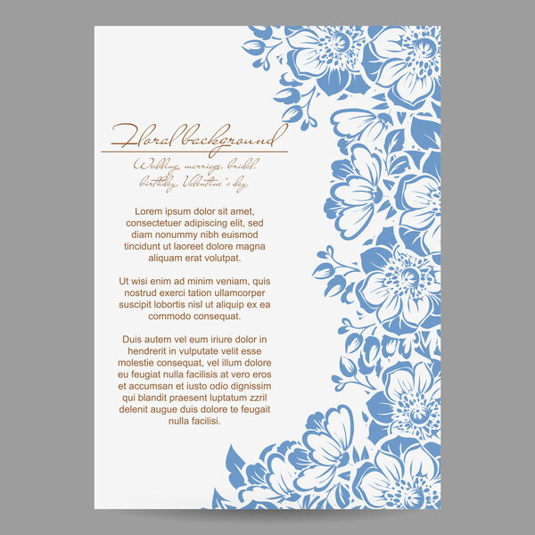 delicate invitation with flowers