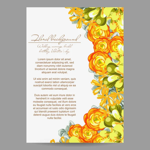 Blomster invitation skabelon – Stock-vektor