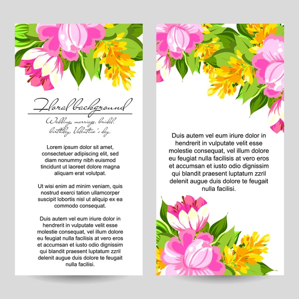 Template voor bloemuitnodiging — Stockvector