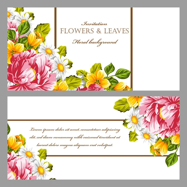 Floral invitation template — Stock Vector