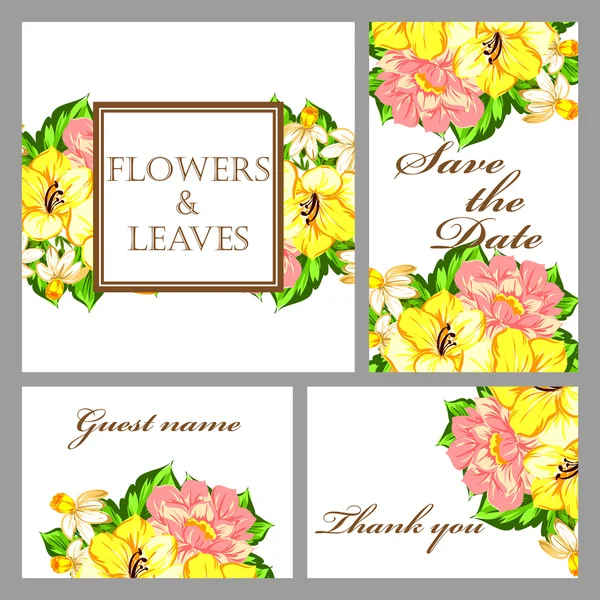 Floral invitation template — Stock Vector