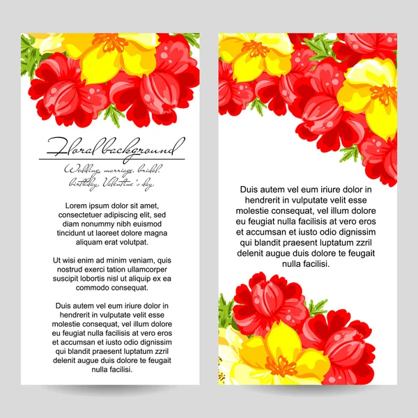 Template voor bloemuitnodiging — Stockvector