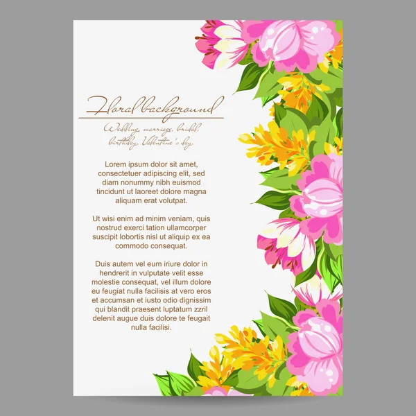 Plantilla de invitación floral — Vector de stock