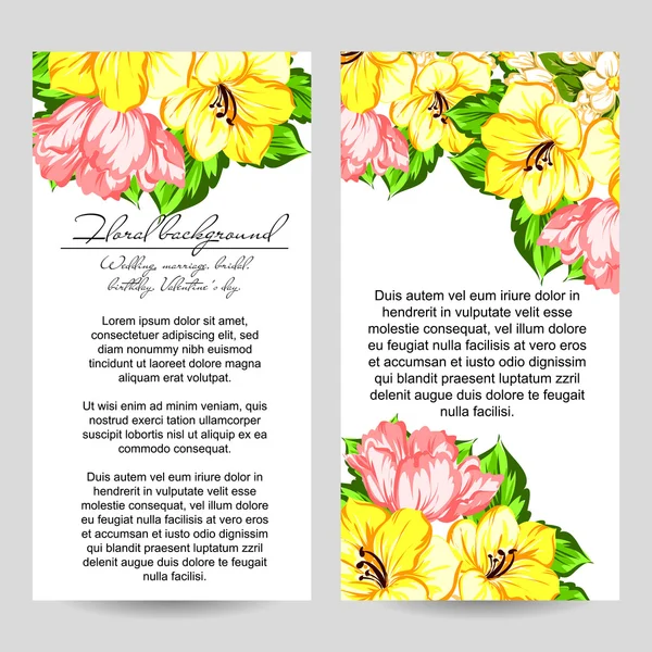 Delicate uitnodiging met bloemen — Stockvector