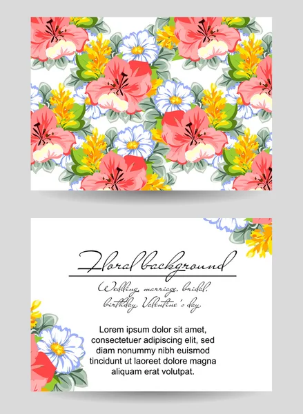 Invitation délicate avec des fleurs — Image vectorielle