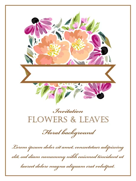 Modelo de convite floral — Vetor de Stock