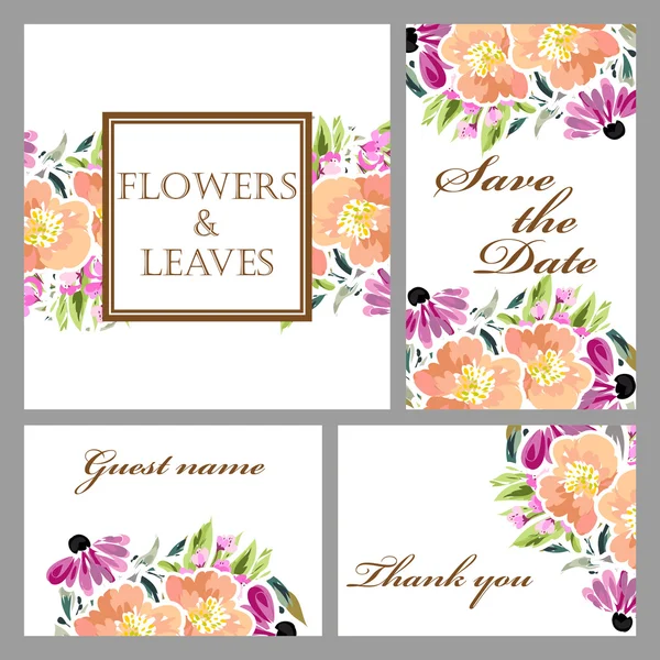 Floral invitation template — Stock Vector