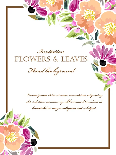 Floral invitation template — Stock Vector