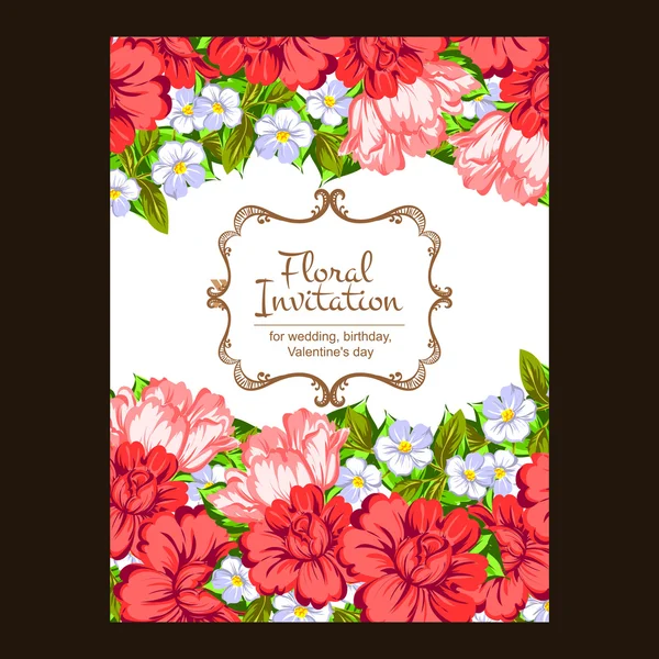 Cartão de convite de casamento colorido —  Vetores de Stock
