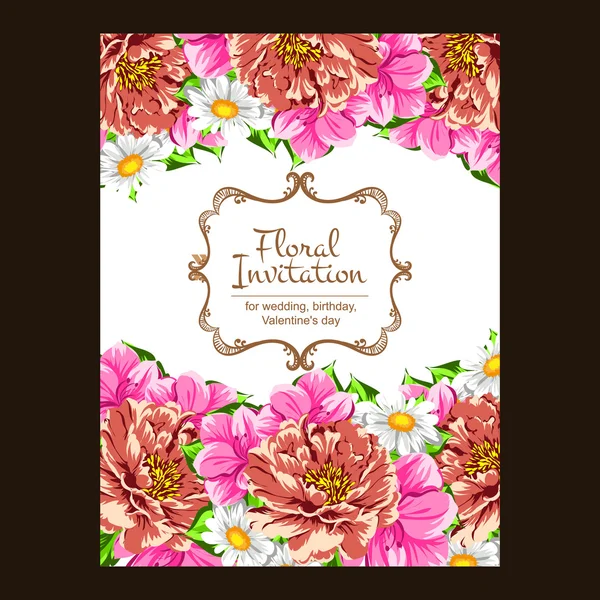 Tarjeta de invitación de boda — Vector de stock