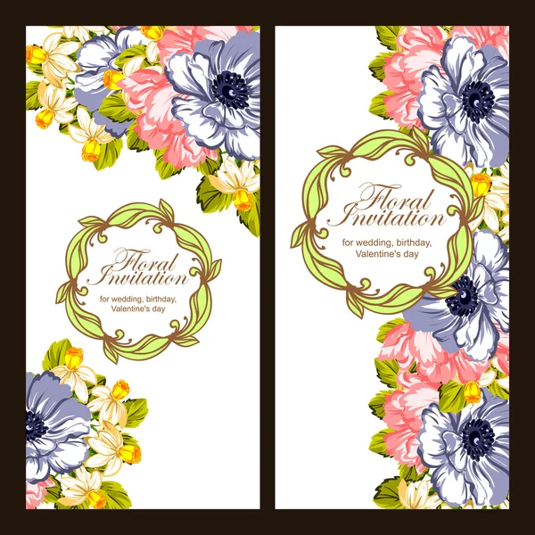 Tarjeta de invitación de boda — Vector de stock