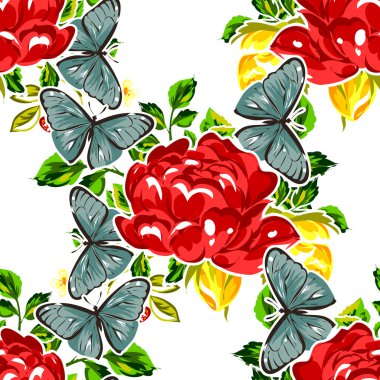 Sorunsuz güzel çiçek desenli