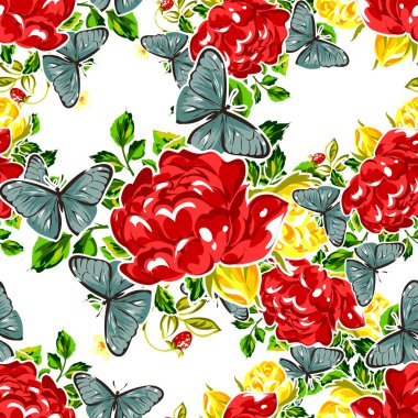 Sorunsuz güzel çiçek desenli