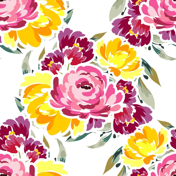 Patrón floral hermoso sin costuras — Vector de stock