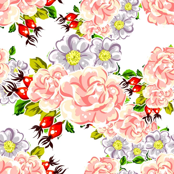 Seamless beautiful floral pattern — Stock Vector