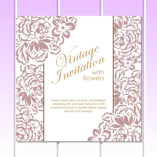 Vintage floral invitation card — Stock Vector