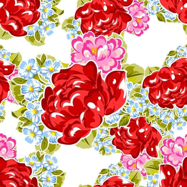 Patrón floral hermoso sin costuras — Vector de stock