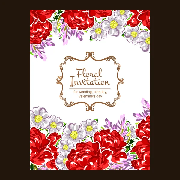 Floral invitation card — Stock Vector