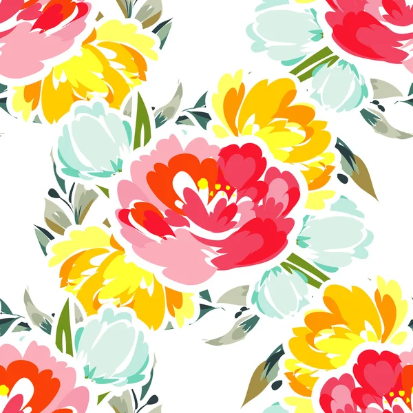 Patrón floral hermoso sin costuras — Vector de stock