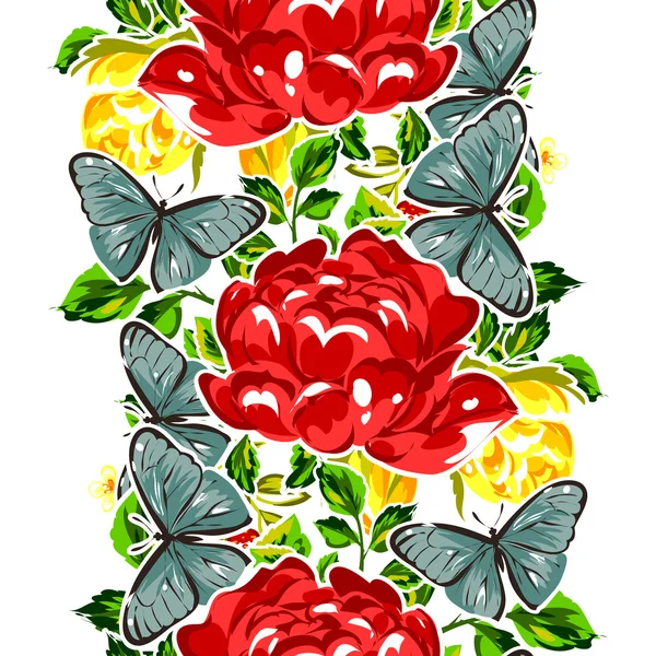 シームレスな美しい花柄 — ストックベクタ
