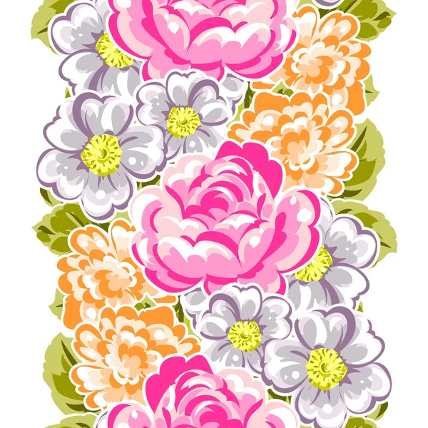 无缝的美丽花卉图案 — 图库矢量图片