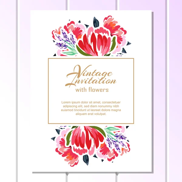 Cartão de convite vintage floral —  Vetores de Stock