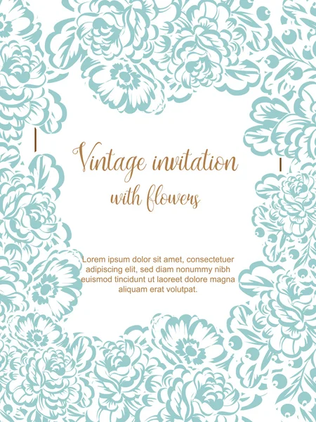 Tarjeta de invitación floral Vintage — Vector de stock