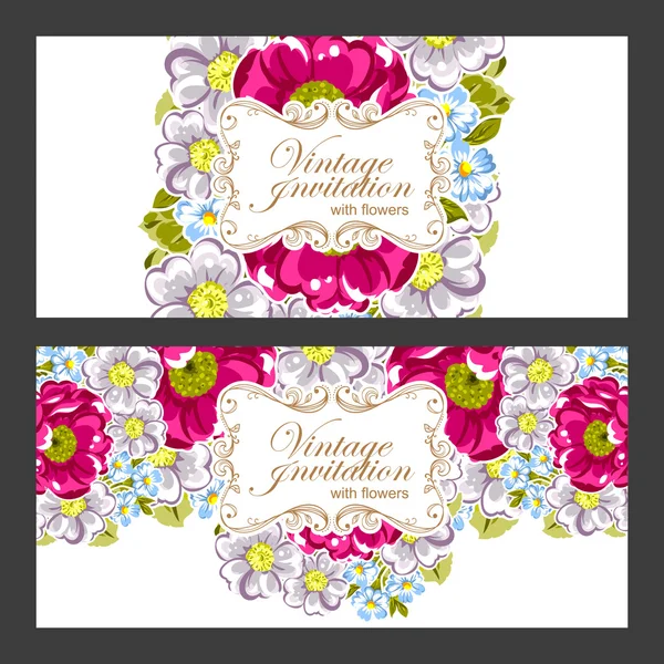 Ornamento floral florescente — Vetor de Stock