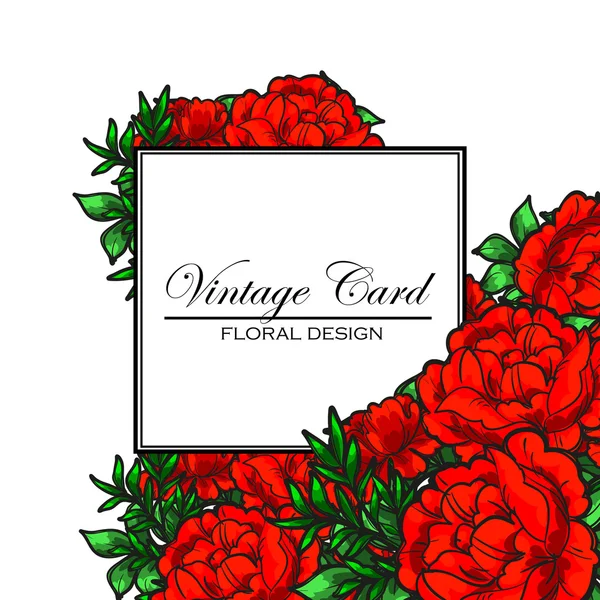 Carte d'invitation vintage floral — Image vectorielle