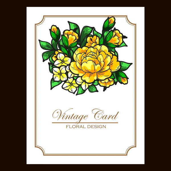 Floral vintage invitation card — Stock Vector