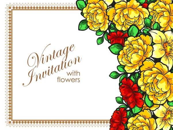 Hermosas flores ornamento — Vector de stock