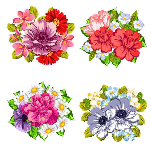 Hermosas flores ornamento — Archivo Imágenes Vectoriales