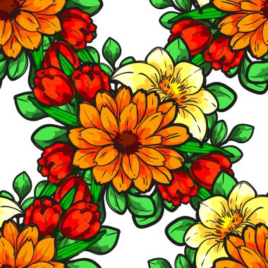 Sorunsuz güzel çiçek desenli