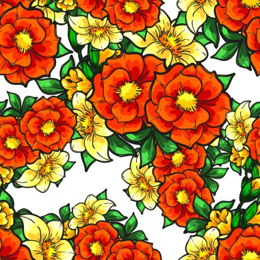 Sorunsuz güzel çiçek desenli