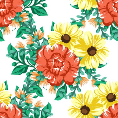 Sorunsuz güzel çiçek desenli