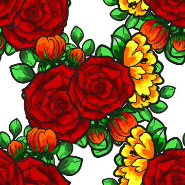 Sorunsuz güzel çiçek desenli