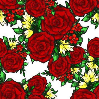 Sorunsuz güzel çiçek desenli