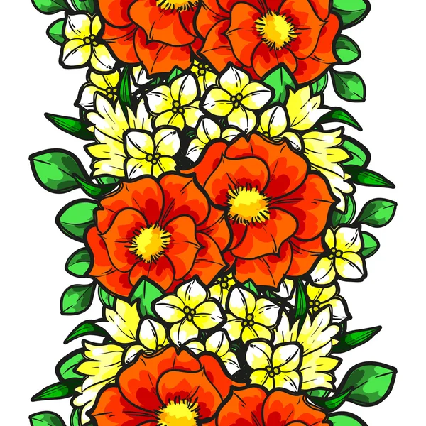 盛开的花卉装饰 — 图库矢量图片