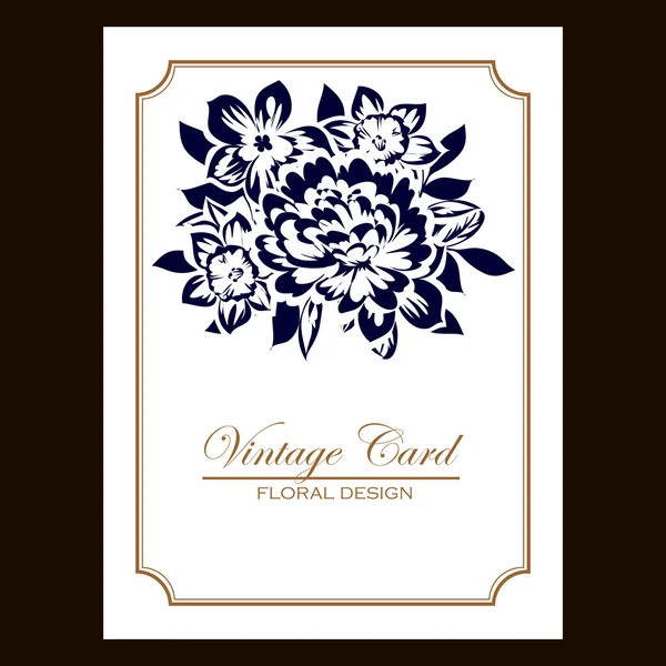 Vintage floral invitation card — Stock Vector