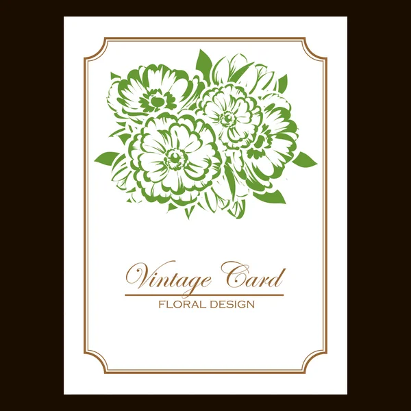 CARTÃO DE CONVITAÇÃO FLORAL DE VINTAGEM — Vetor de Stock