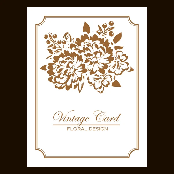 Vintage floral invitation card — Stock Vector