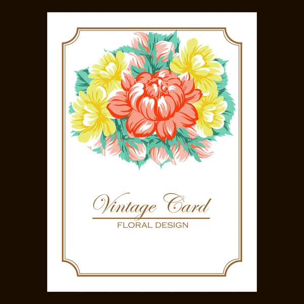 Tarjeta de invitación floral vintage — Archivo Imágenes Vectoriales