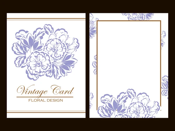 Conjunto de cartões convites florais vintage — Vetor de Stock